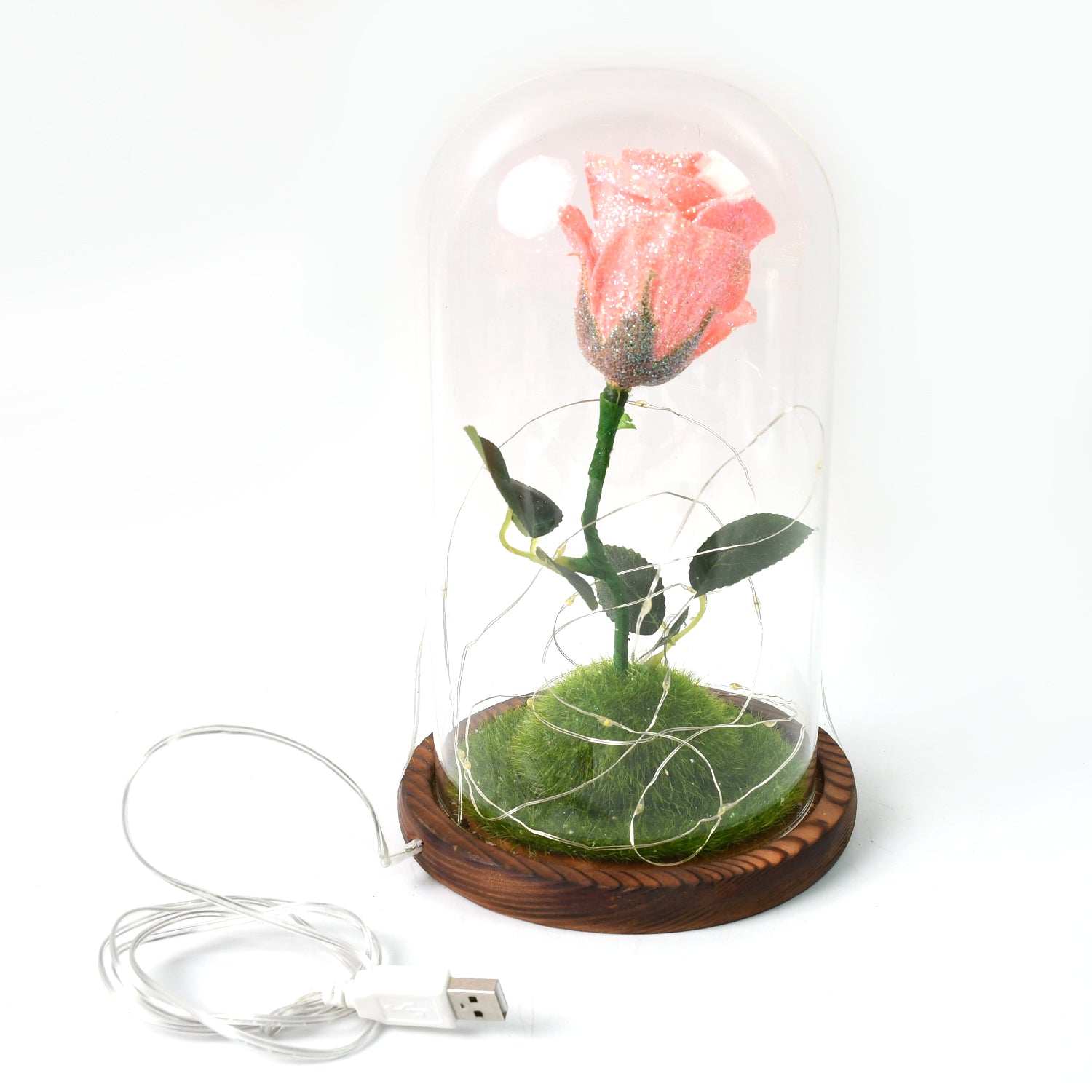 Glass Flower With Led Light Great Gift (1 Set) Glass Flower With Led Light Great Gift (1 Set)